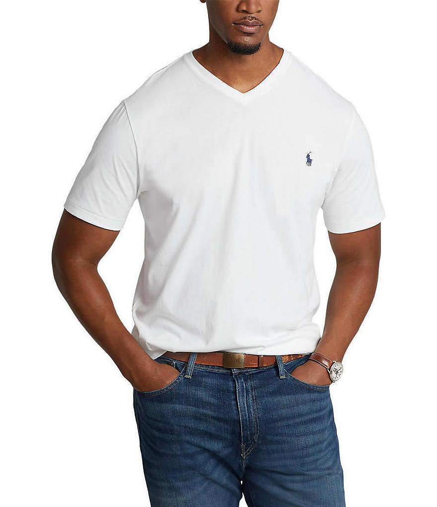 Støjende udeladt give Polo Ralph Lauren Big & Tall Classic-Fit Short-Sleeve Cotton Jersey V-Neck T -Shirt | Dillard's
