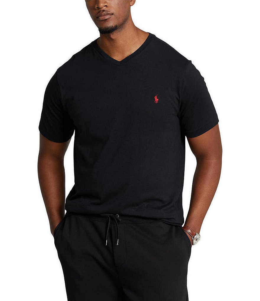 Polo Ralph Lauren Men's Big & Tall Embroidered T-Shirt-Black 