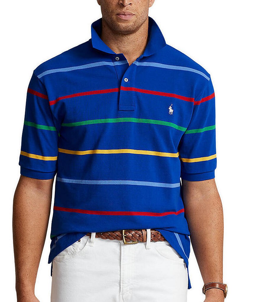 Polo Ralph Lauren Big & Tall Classic-Fit Striped Short Sleeve Mesh Polo ...