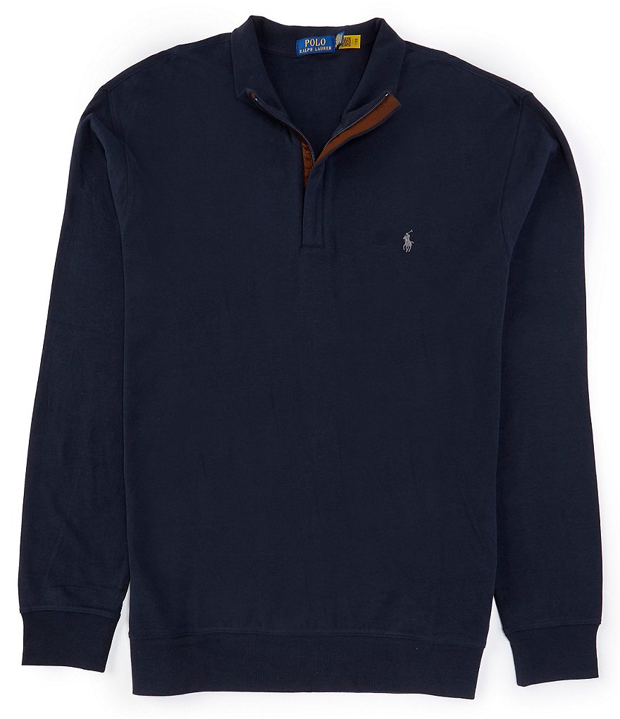 Polo Ralph Lauren 2024 Mens Big & Tall Long Sleeve Jersey Quarter-Zip Pullo Polo 3XB