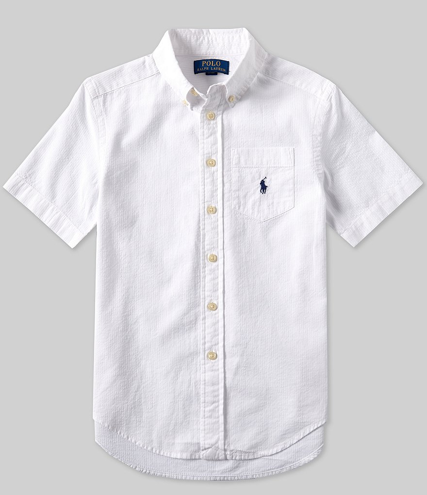 Polo Ralph Lauren Big Boys 8 20 Short Sleeve Seersucker Shirt Dillard s