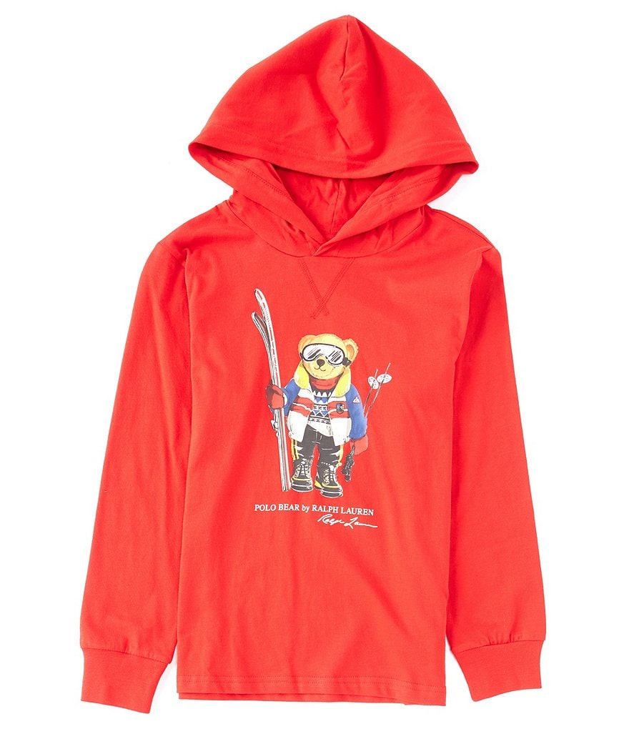 Polo Ralph Lauren Big Boys 8-20 Long-Sleeve Polo Bear Hooded Tee