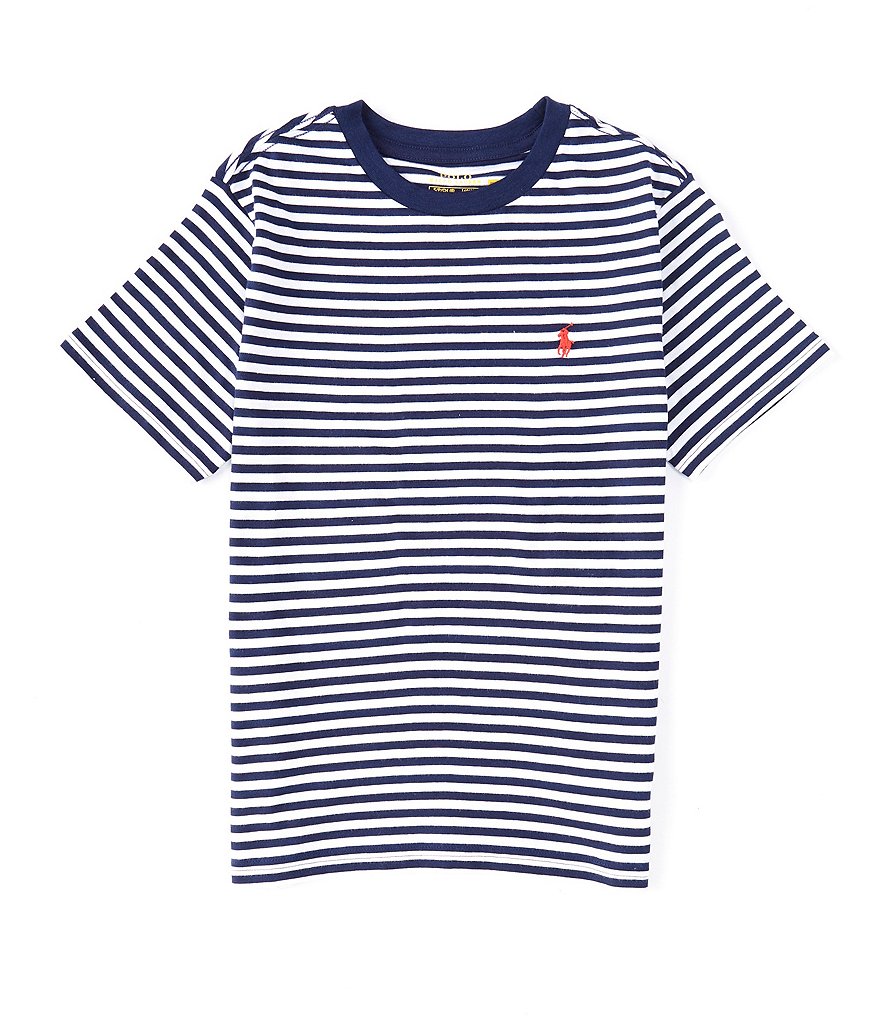 Blue and white striped ralph lauren t shirt sale