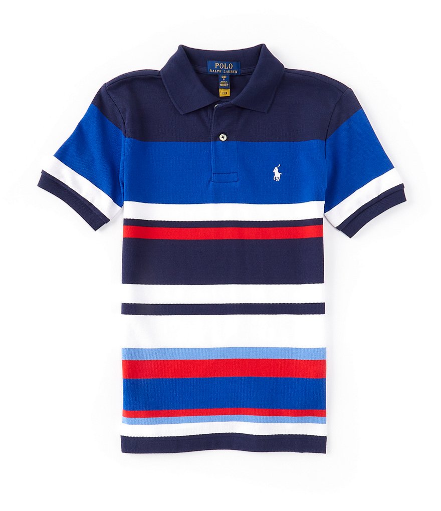 Banner-Stripe Mesh Polo Shirt size 3XB 3TG