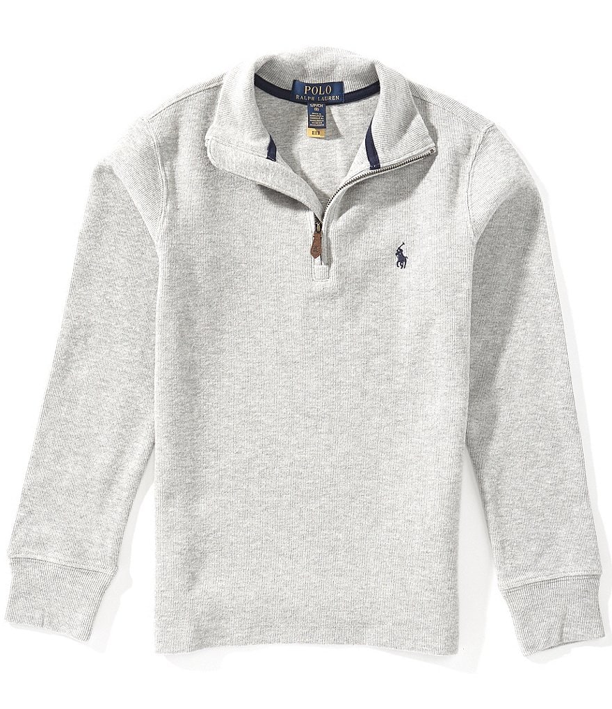 Polo Ralph Lauren Big Boys Long Sleeve Estate Rib Quarter Zip