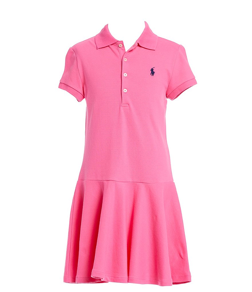 Short-Sleeve Mesh Dropwaist Polo Dress ...