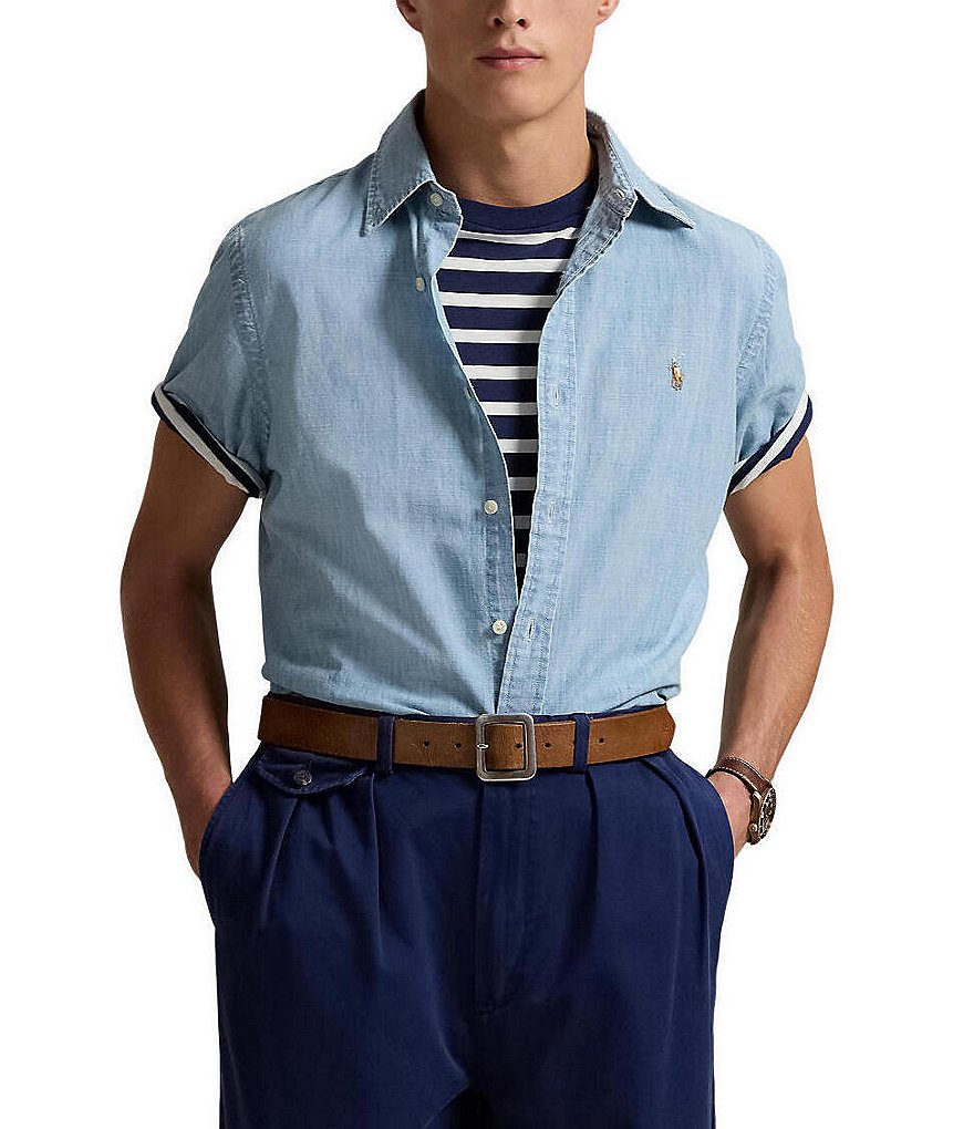 Polo Ralph Lauren Classic-Fit Chambray Short-Sleeve Woven