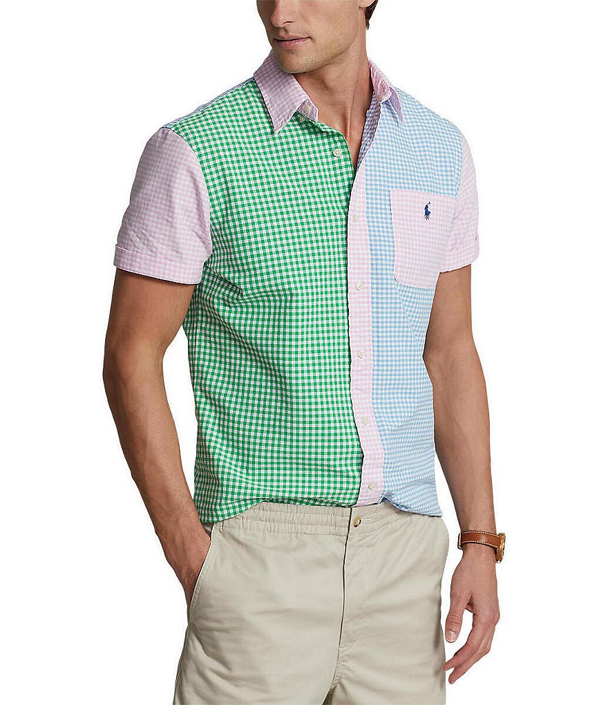 Polo Ralph Lauren Classic-Fit Gingham Oxford Short-Sleeve Woven Funshirt