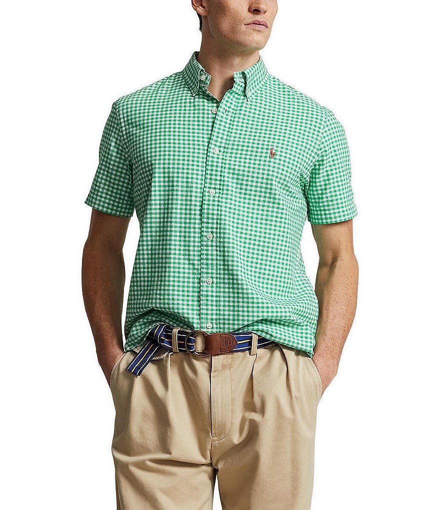 Polo Ralph Lauren Classic-Fit Gingham Short Sleeve Oxford Woven Shirt