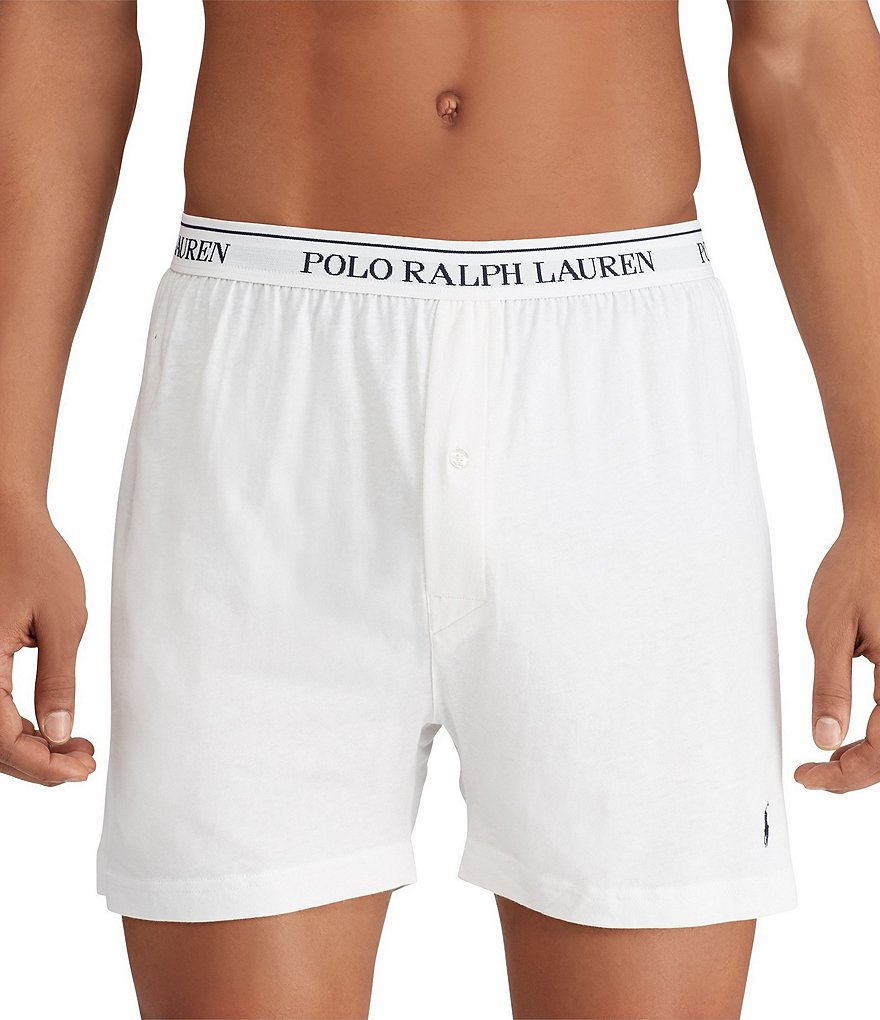 POLO Ralph Lauren Men's Classic Fit Cotton Knit Boxers, 3-Pack