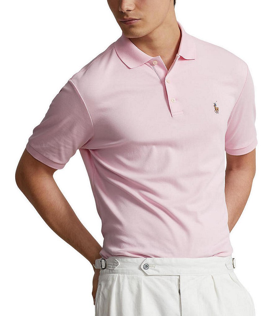 Pink Short-sleeve cotton-blend polo shirt, Polo Ralph Lauren