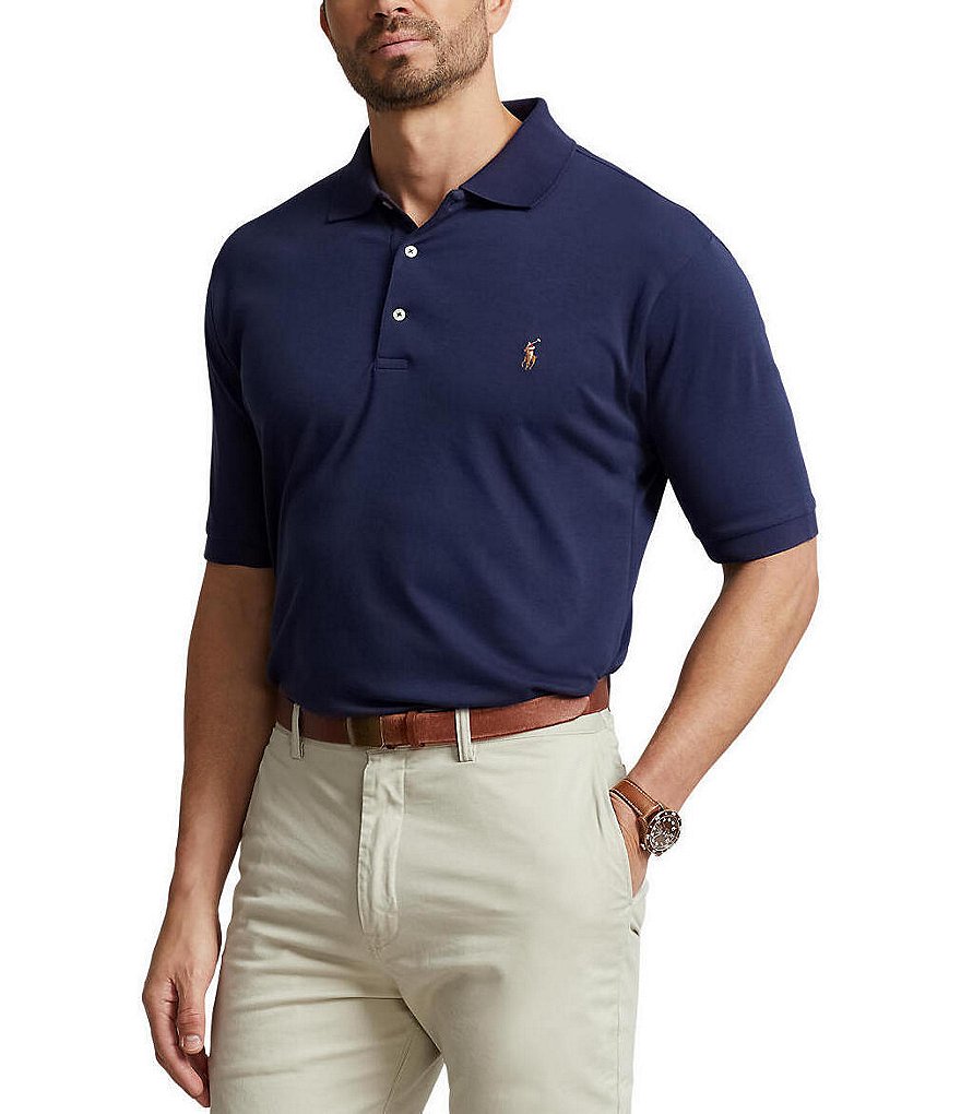 Mens Polo T Shirt Size M Denim & Flower Navy Blue, camisa Polo