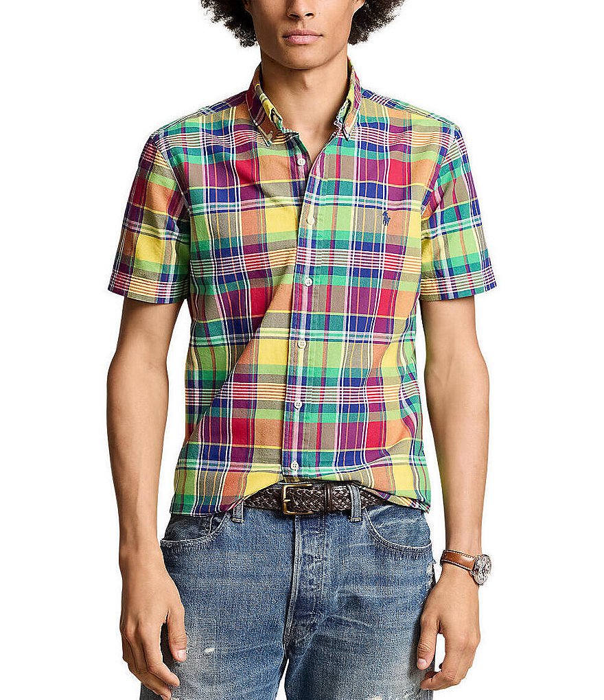 Polo Ralph Lauren Classic Fit Plaid Short Sleeve Oxford Shirt Dillard s