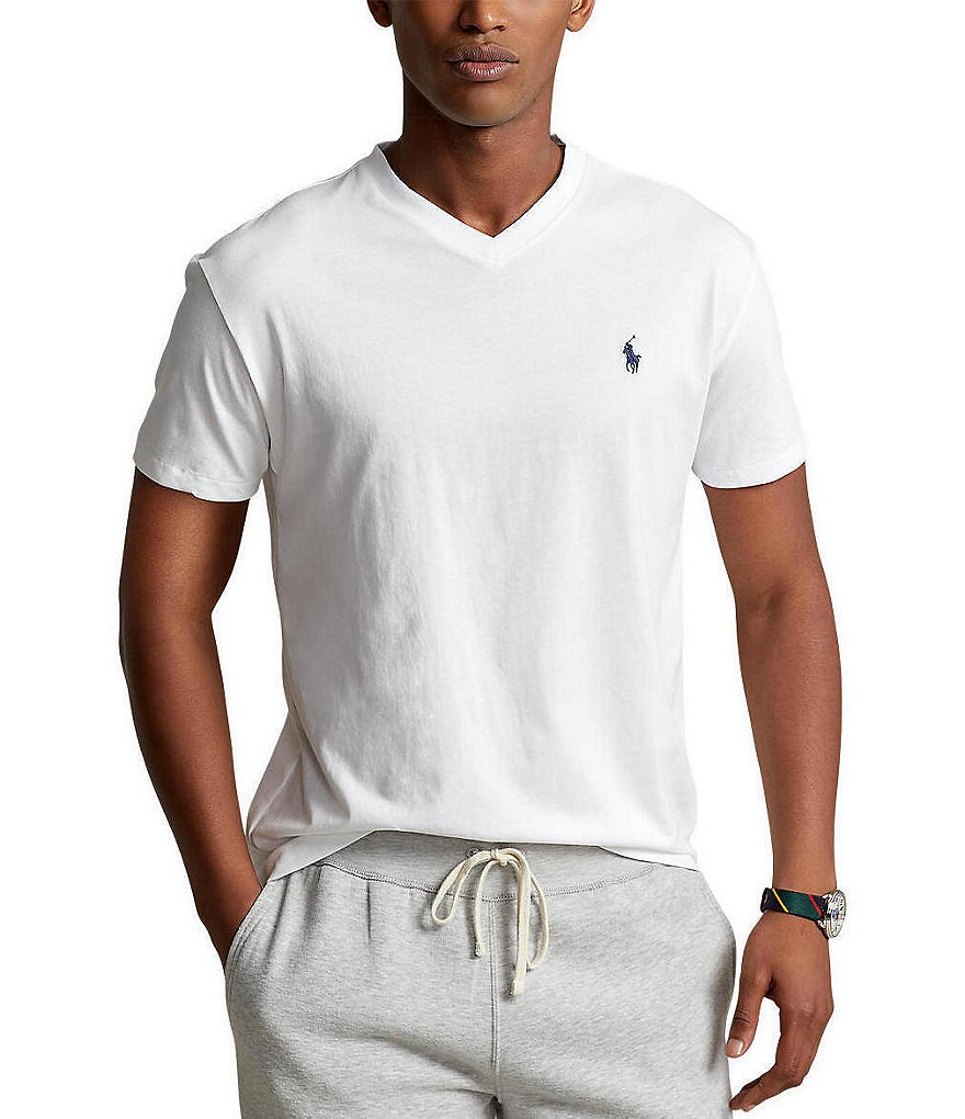 Polo Ralph Lauren v neck t-shirt in white