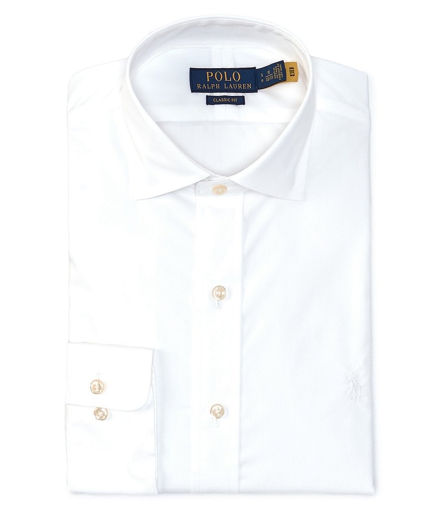 Polo Ralph Lauren Classic- Fit Spread Collar Solid Poplin Dress Shirt