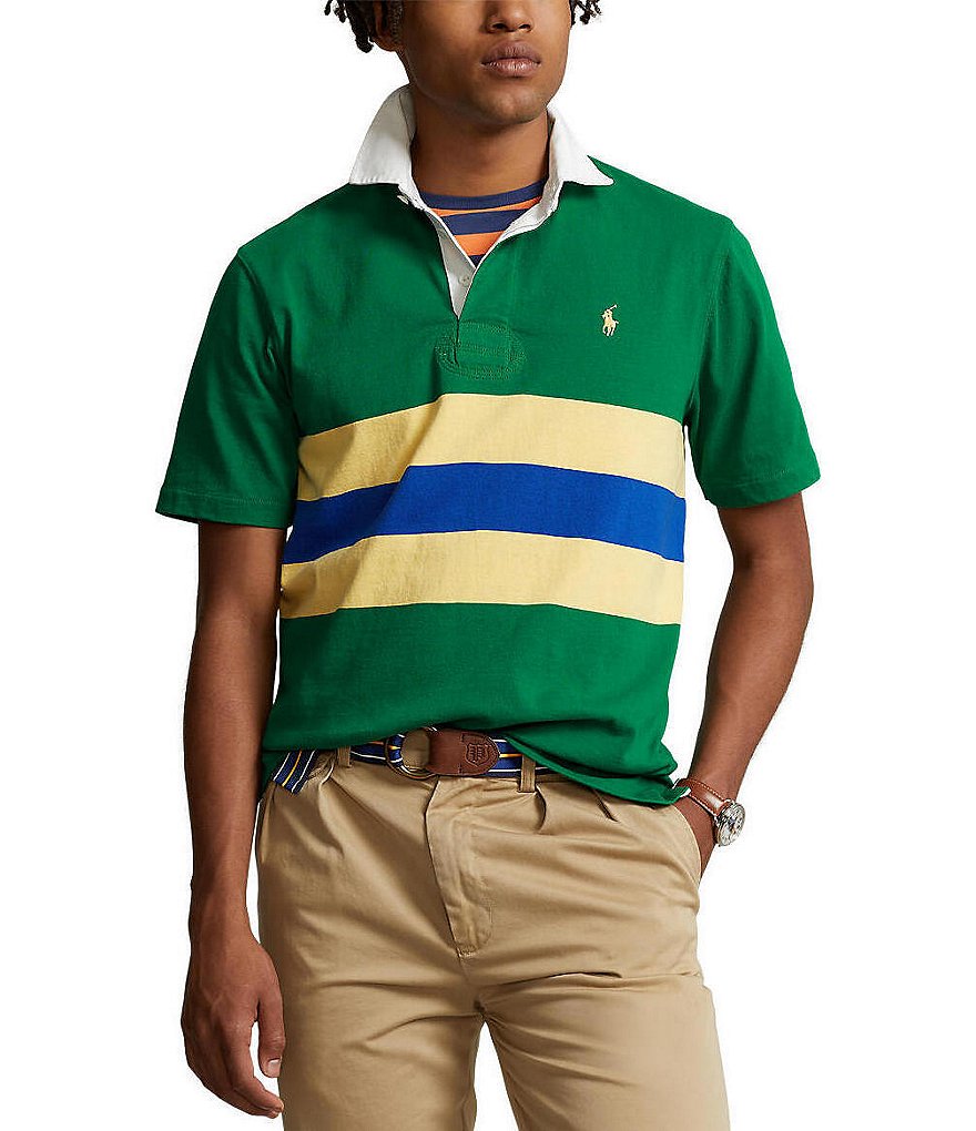 flyde Stor mængde ufuldstændig Polo Ralph Lauren Classic-Fit Striped Jersey Short-Sleeve Rugby Shirt |  Dillard's
