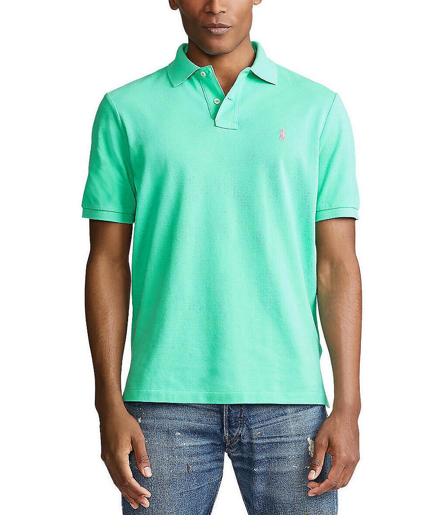 Polo Ralph Lauren Custom Slim Fit Solid Mesh Polo Shirt