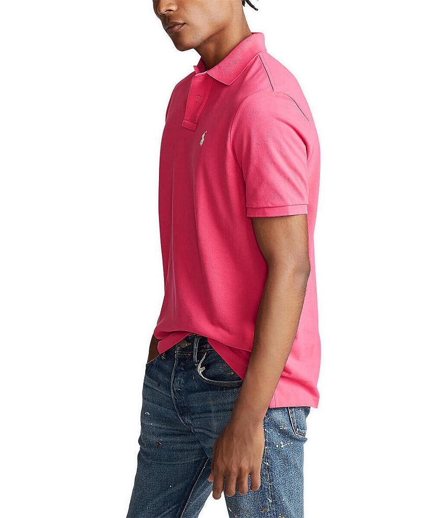 Polo Ralph Lauren Custom Slim Fit Solid Mesh Polo Shirt