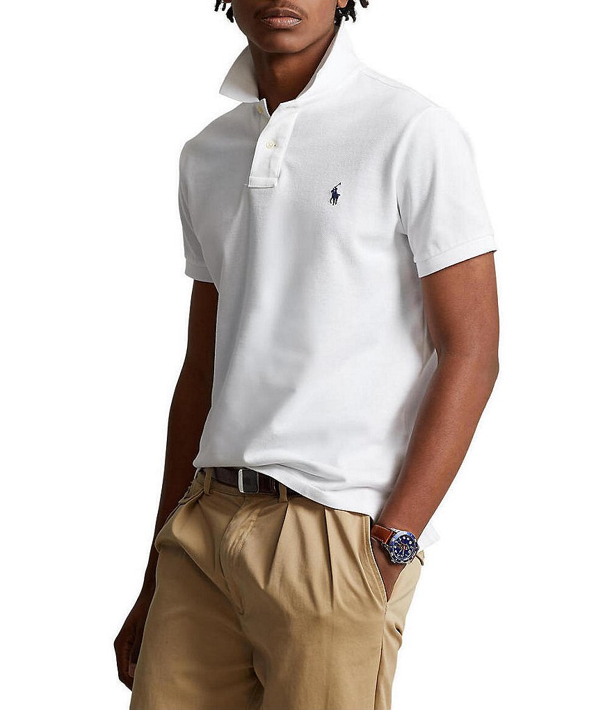 Polo Ralph Lauren Custom Slim Fit Solid Mesh Polo Shirt | Dillard's