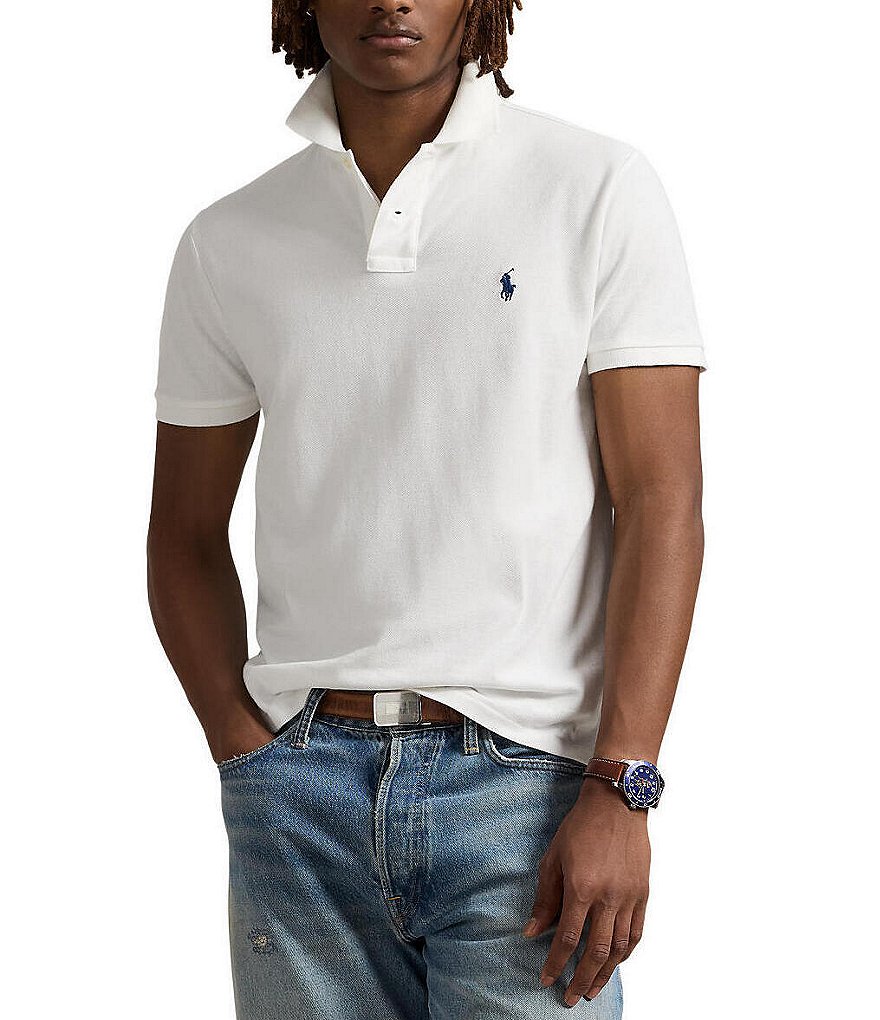 Polo Ralph Lauren Custom Slim Fit Solid Mesh Polo Shirt