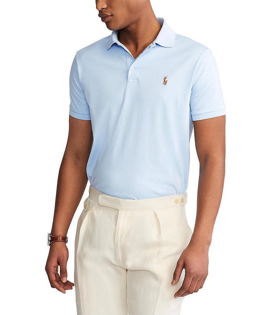 Polo Ralph Lauren Custom Slim Fit Soft Cotton Polo Shirt 710704319 In  Purple - Excel Clothing