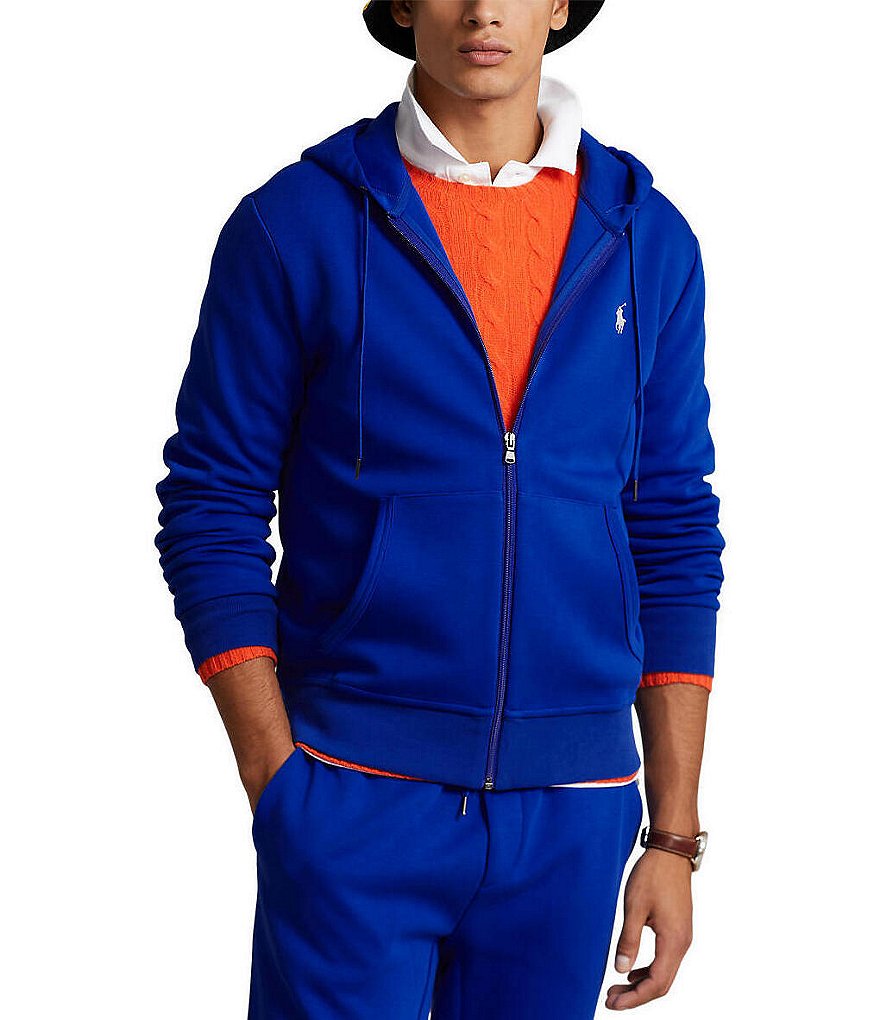 Polo Ralph Lauren Double-Knit Heathered Full-Zip Hoodie Jacket