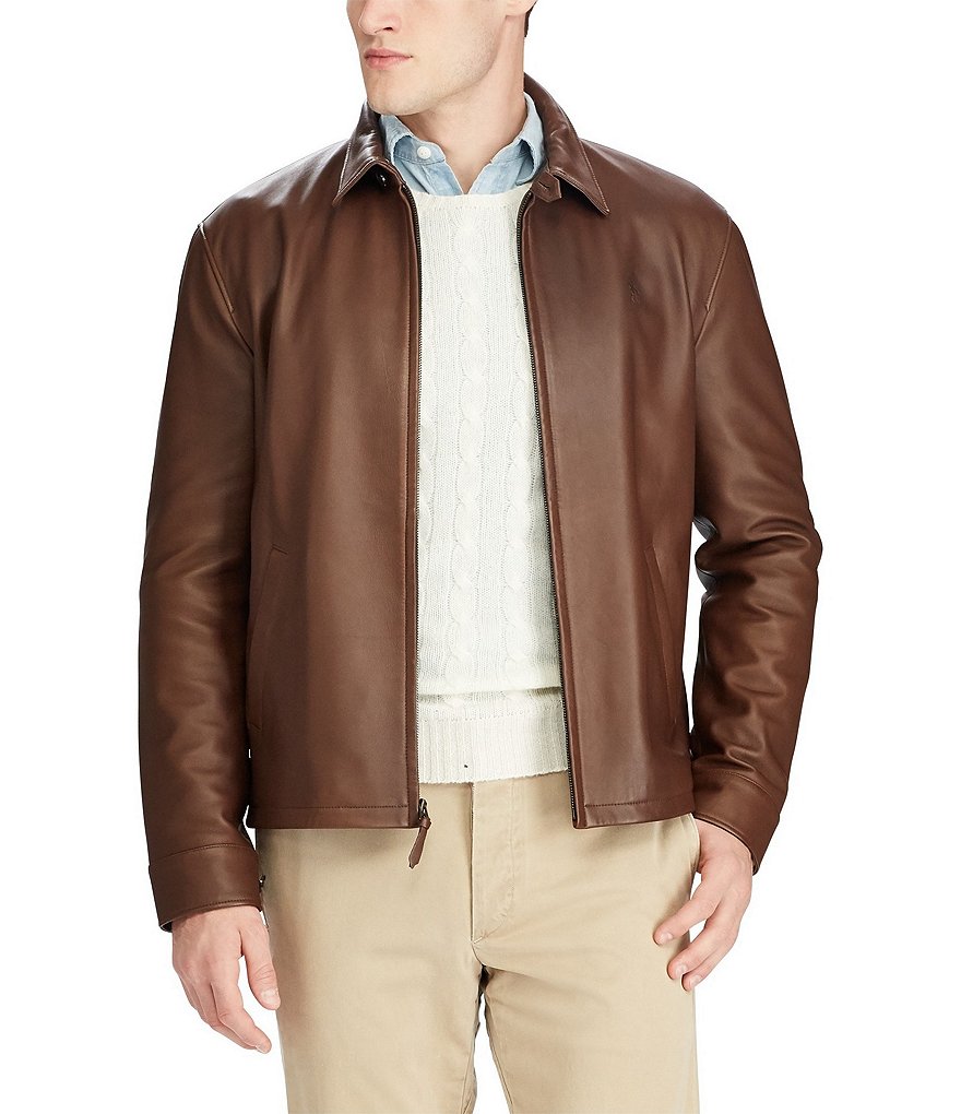 ralph lauren lambskin leather jacket mens