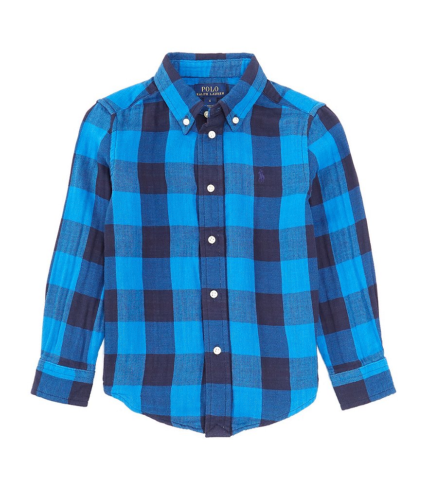 Polo Ralph Lauren Little Boys 2T-7 Long Sleeve Buffalo Check Woven ...