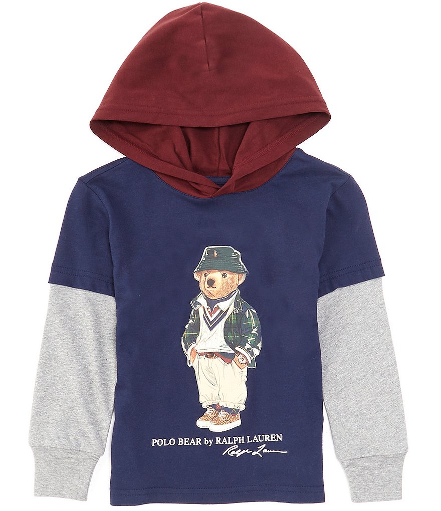 Polo Ralph Lauren Little Boy's & Boy's Polo Bear Crewneck Sweatshirt - Holiday Red Gift Bear - Size 7