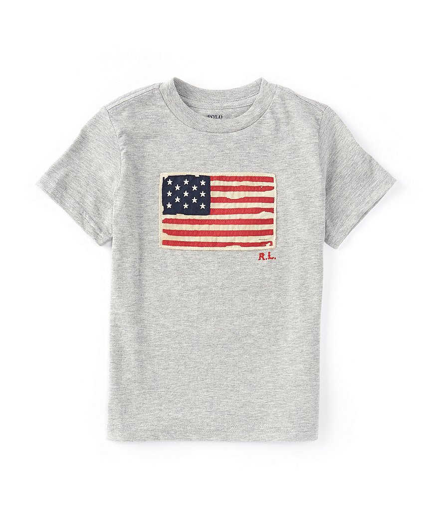 Polo Ralph Lauren Little Boys 2T 7 Short Sleeve Americana Flag Jersey T Shirt Dillard s