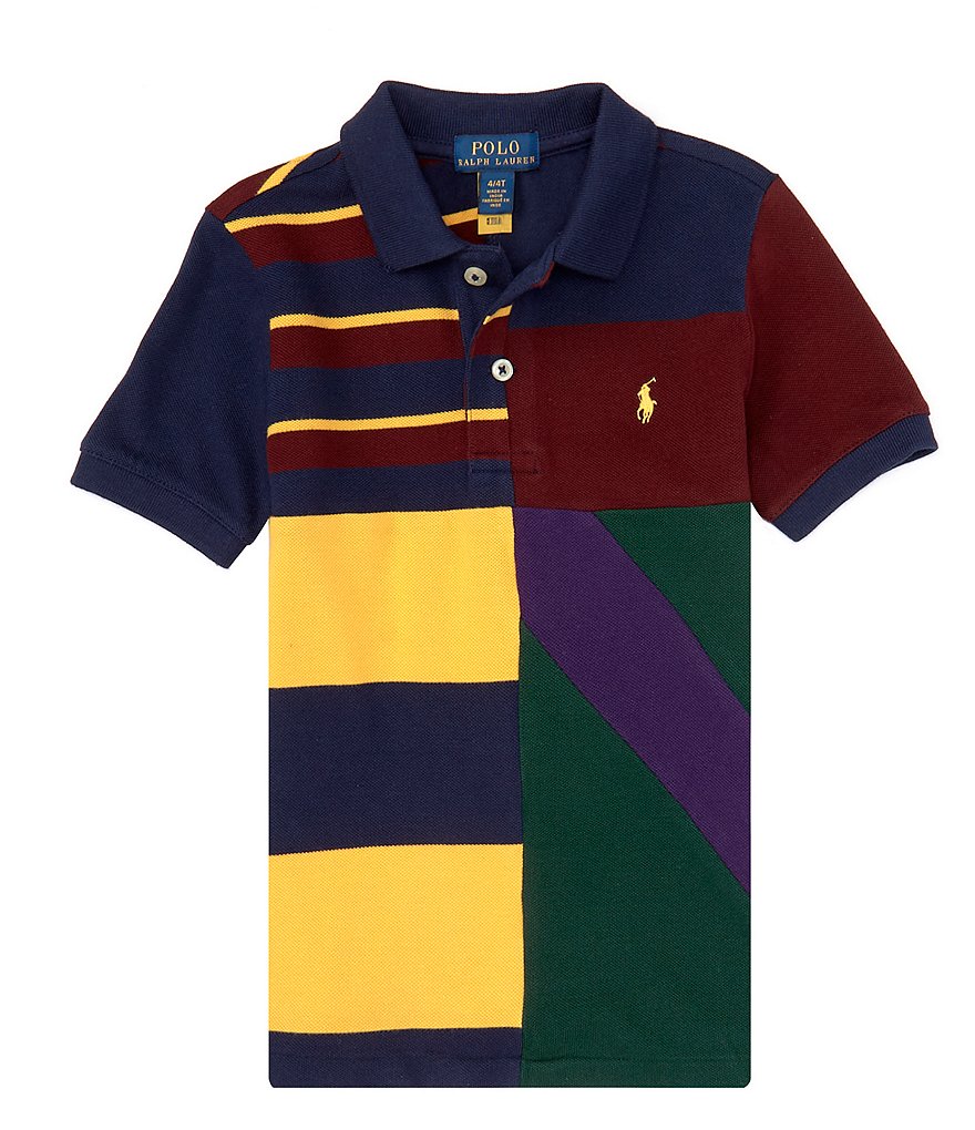 Polo Ralph Lauren Little Boys 2T-7 Short Sleeve Patchwork Mesh Polo Shirt