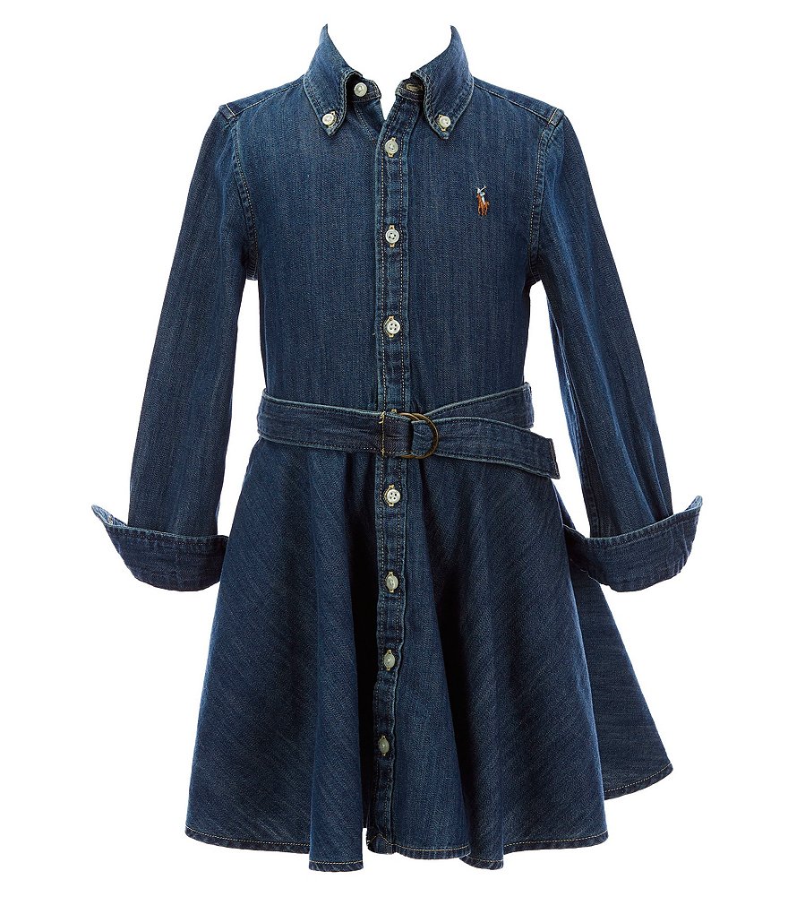 Polo Ralph Lauren Little Girls 2T-6X Belted Denim Shirt Dress