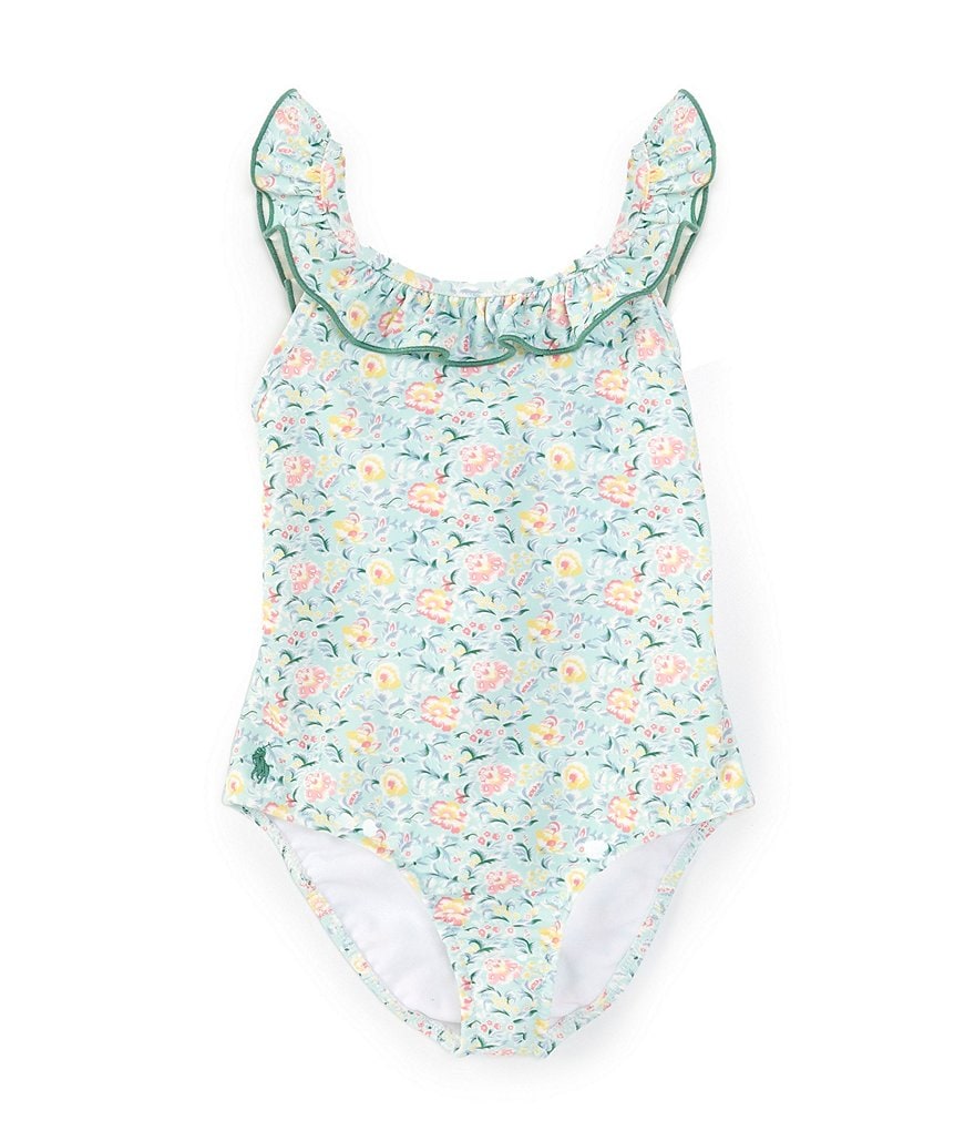 Polo Ralph Lauren Little Girls 2T-6X Floral Ruffled One-Piece Swimsuit ...