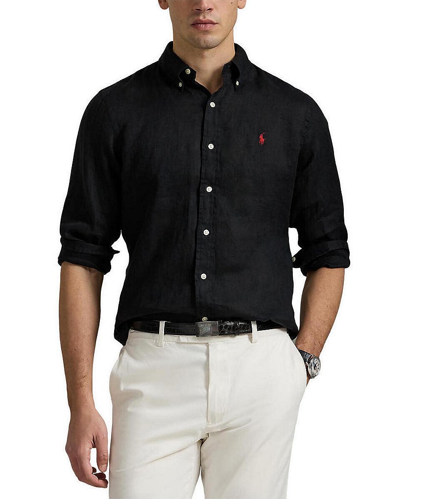 Polo Ralph Lauren Men's Classic-fit Linen Shirt in Black for