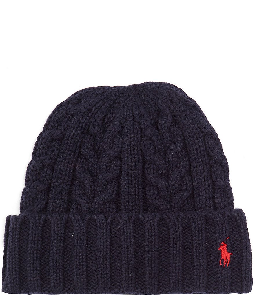 Polo Ralph Lauren Polo Sport Cable Knit Striped Beanie