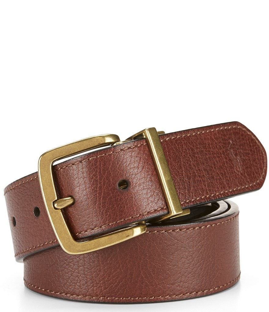Polo Ralph Lauren Reversible Gold Metal Buckle Leather Belt | Dillard's