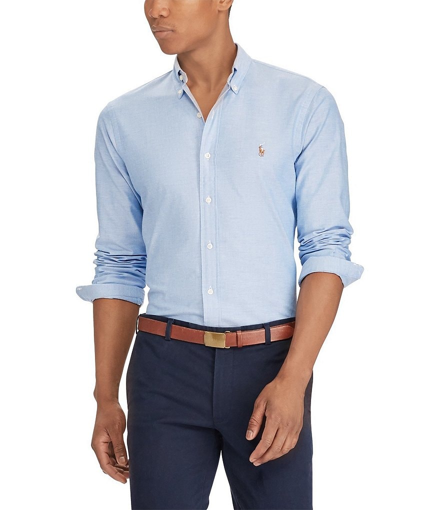 schokkend Verbanning voorzien Polo Ralph Lauren Slim-Fit Solid Stretch Oxford Long-Sleeve Woven Shirt |  Dillard's