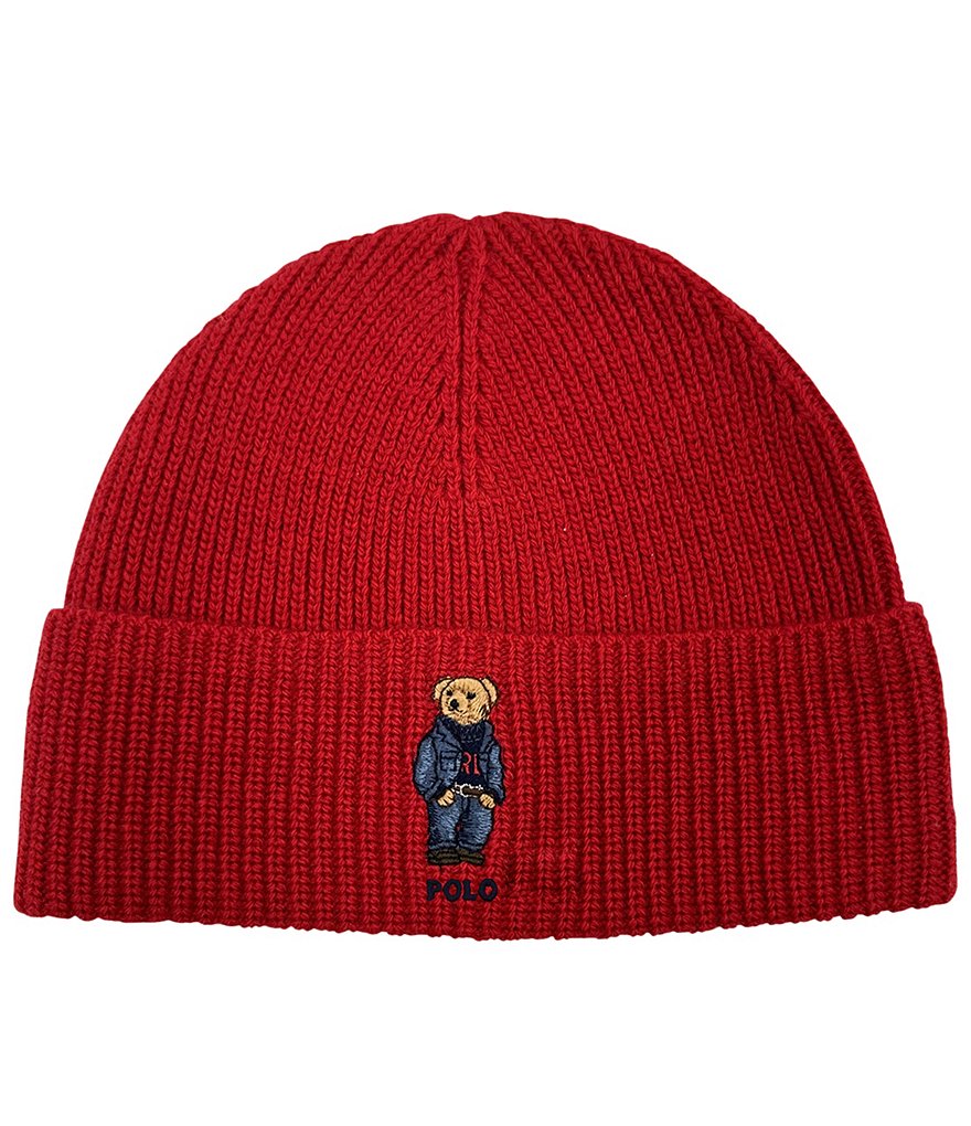 Red polo bear beanie online