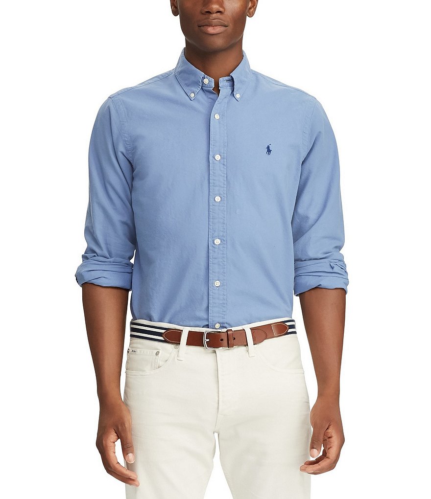 Polo Ralph Lauren Solid Garment-Dye Oxford Classic-Fit Long-Sleeve Woven  Shirt | Dillard's