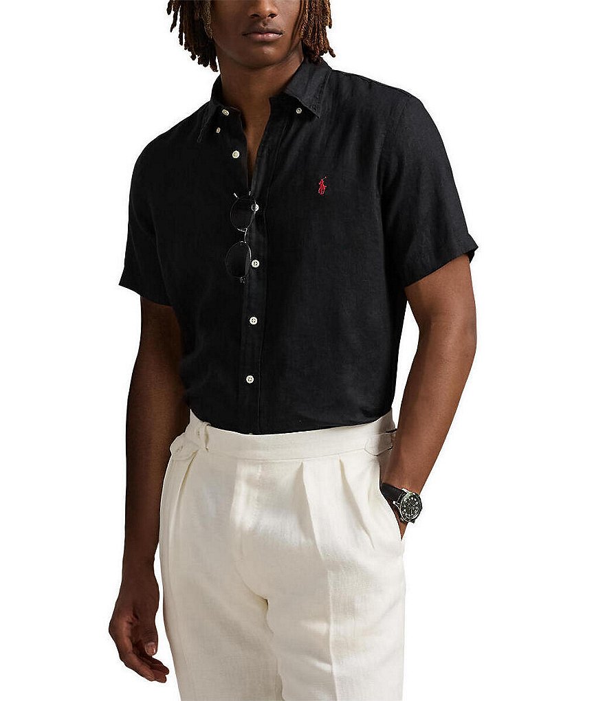 Polo Ralph Lauren Solid Linen Short Sleeve Woven Shirt Dillard's