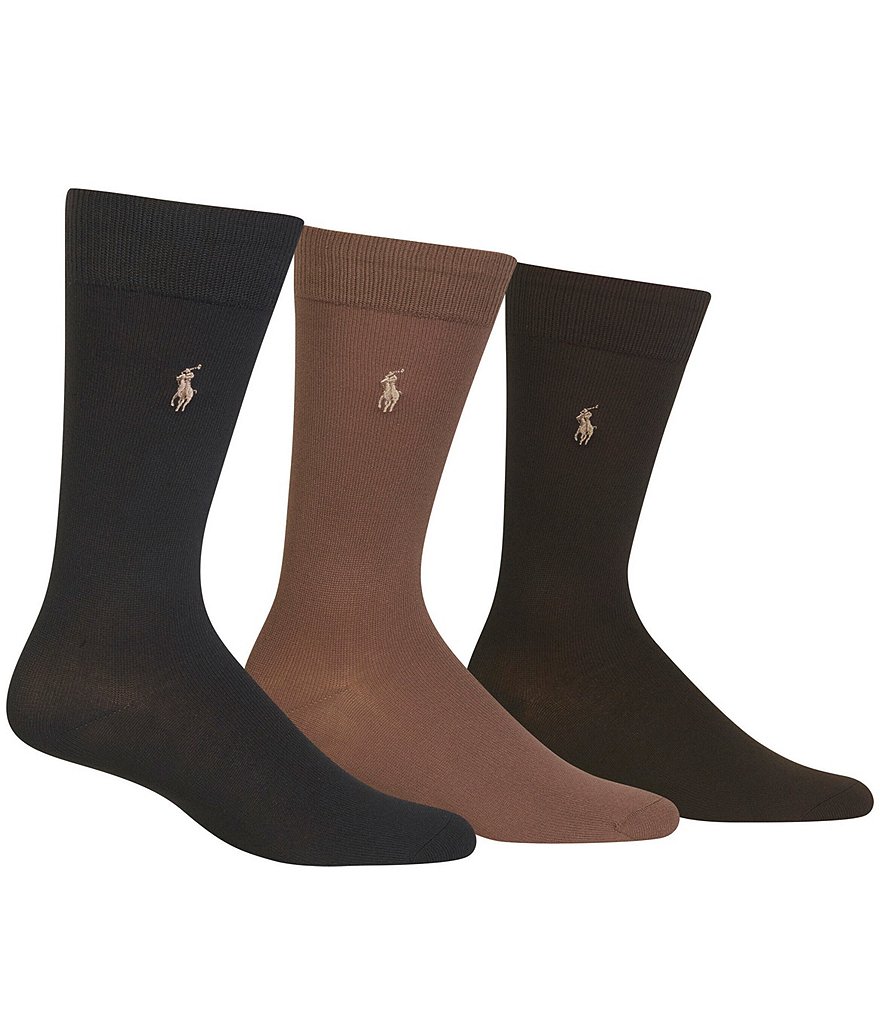 Polo Ralph Lauren Men's 3 Pack Super-Soft Dress Socks