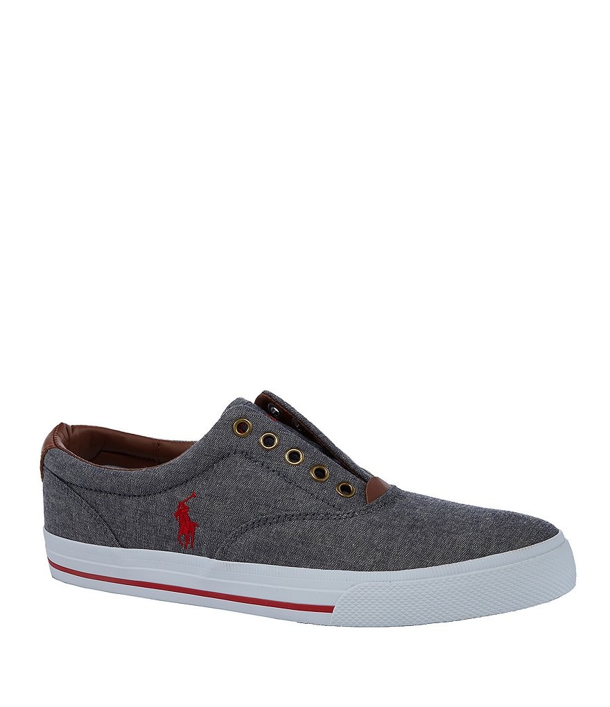 Polo Ralph Lauren Men's Vito Chambray Laceless Slip-On Sneakers ... Polo Ralph Lauren Men's Vito Chambray Laceless Slip-On Sneakers