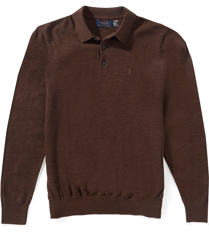 Polo Ralph Lauren Wool Long Sleeve Polo Sweater | Dillard's