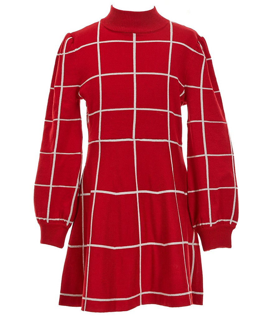 Poppies and Roses Big Girls 7-16 Long Sleeve Plaid Sweater Poppies and Roses Big Girls 7-16 Long Sleeve Plaid Sweater