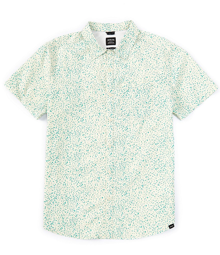 prAna Lost Sol Short Sleeve Sharkstooth Printed Woven Shirt | Dillard's