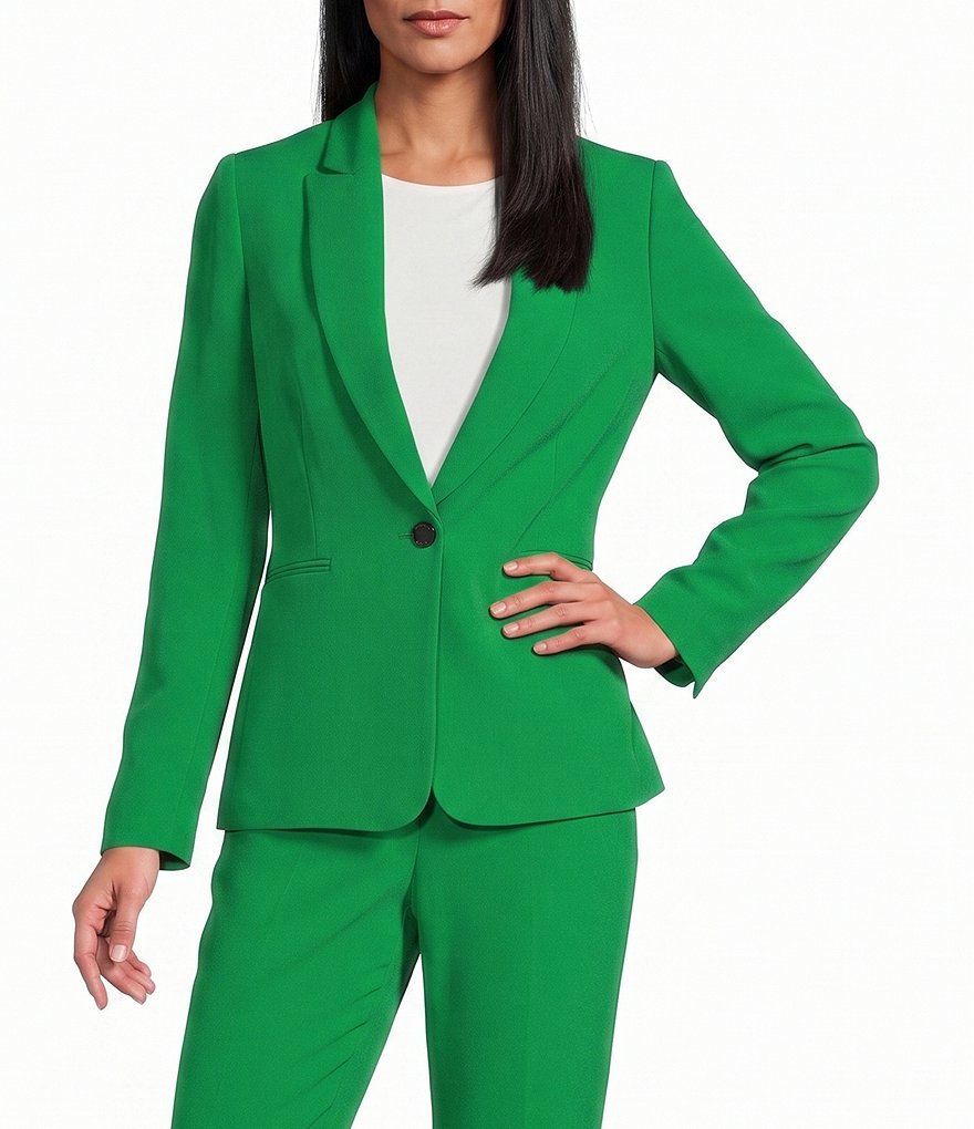 Preston & York Alyssa Notch Lapel Long Sleeve One Button Crepe