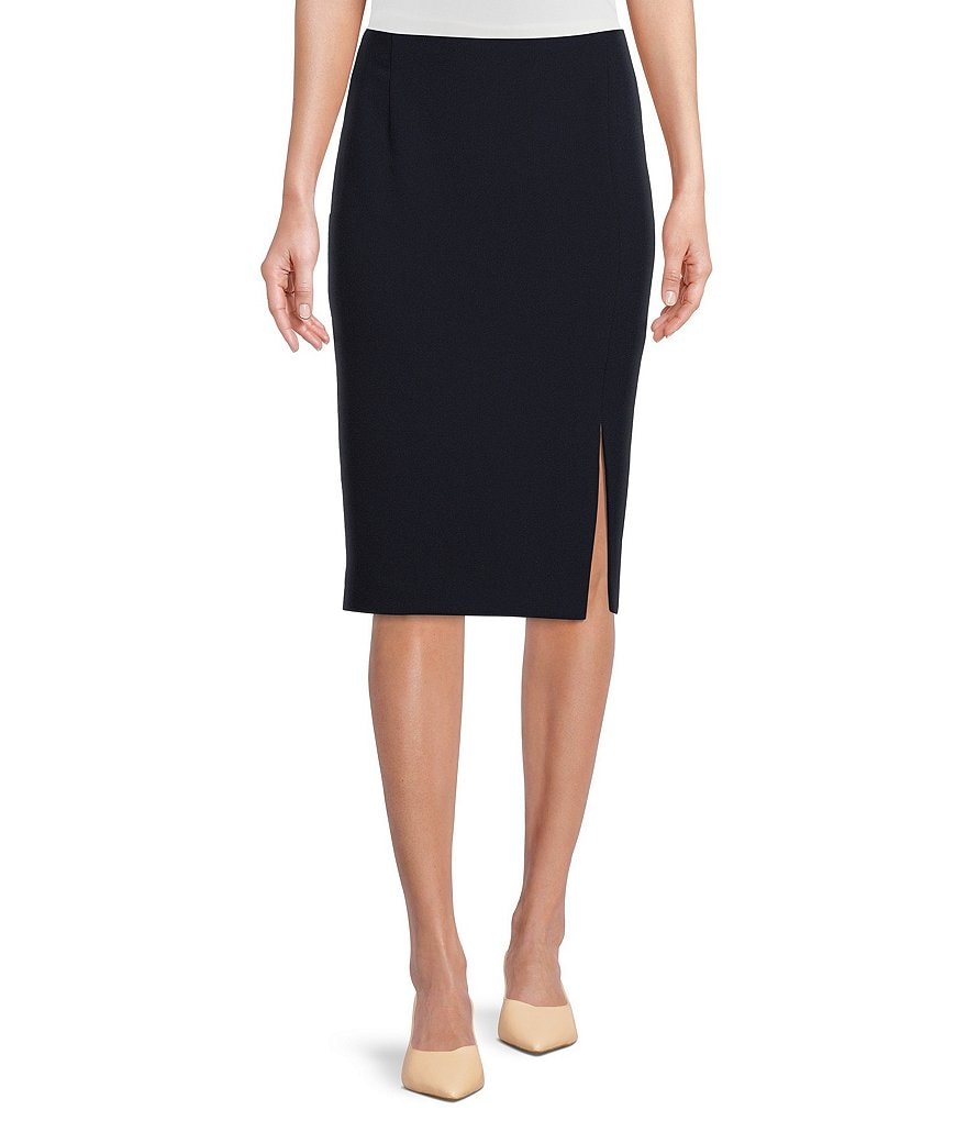 スカート Striped Stretch Crepe Skirt Shop Striped crepe top and high-low skirt set | eShakti