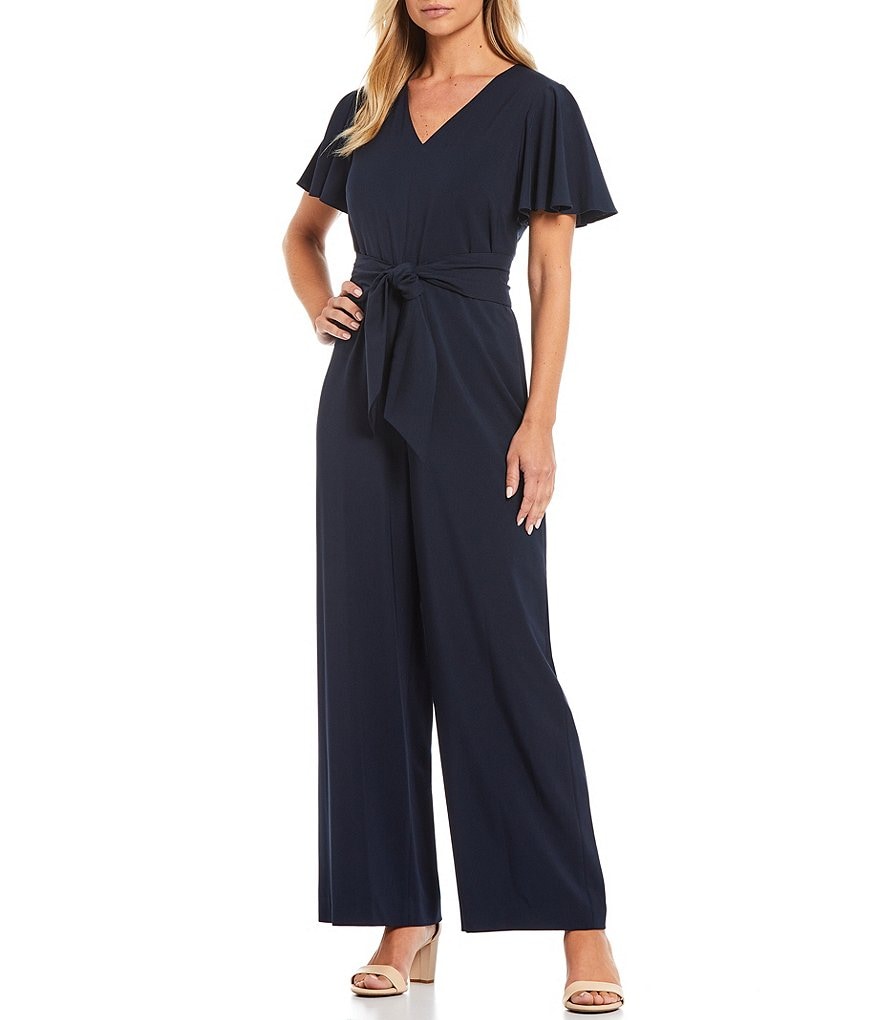 acelyn Womens Long Sleeve Collared Button Bodycon Jumpsuit Tight Long Pants  Rompers with Belt Pockets Navy Blue Medium - Bass River Shoes