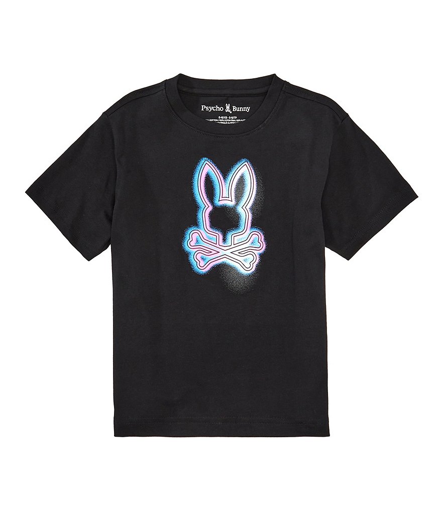 【CPGN STUDIO】Skate Bunny Short Sleeve T-shirt Psycho Bunny Little Boys Short Sleeve Andros Neon Bunny T