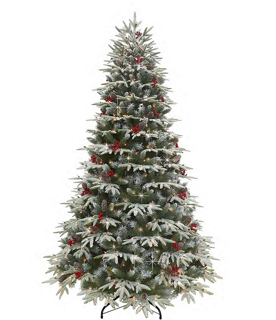 Puleo International Inc. 6.5 ft Pre-lit Flocked Halifax Fir